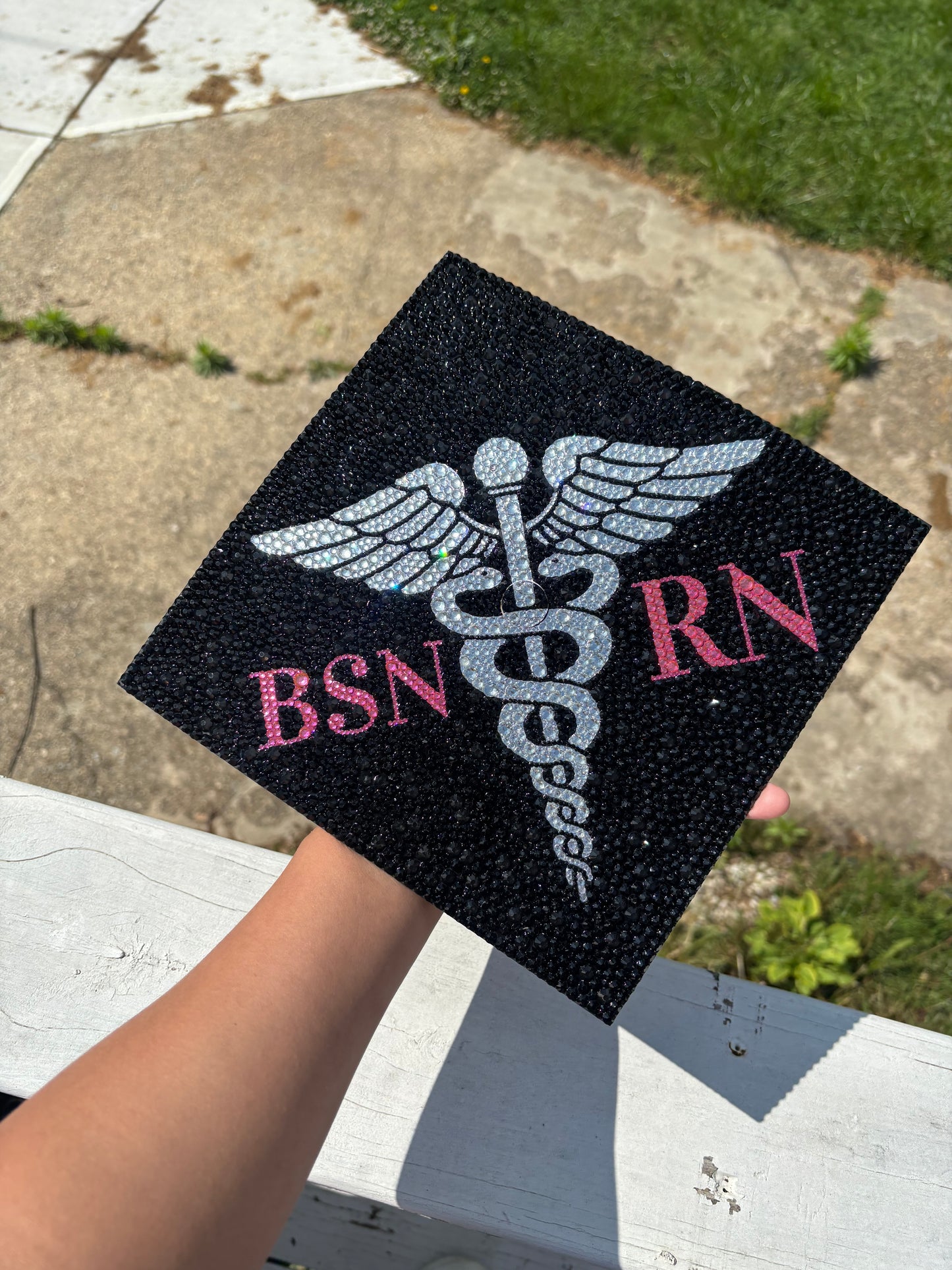 Nursing Full Rhinestone Grad Cap Topper
