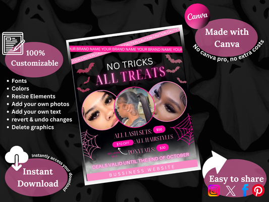 No Tricks October Booking/Specials Flyer Template