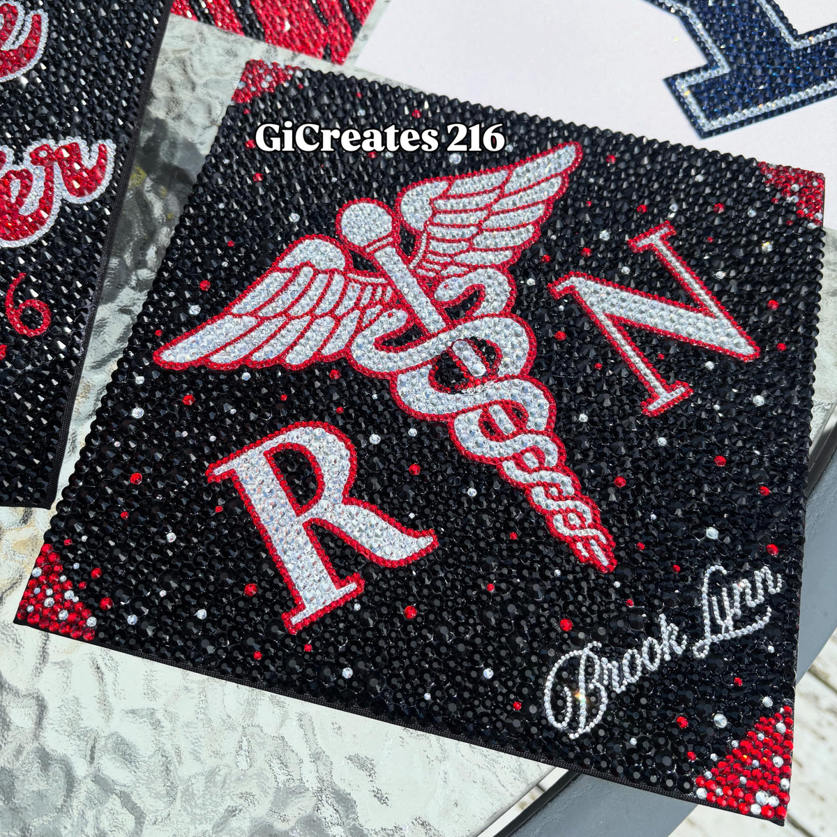 Custom Design Rhinestone Graduation Topper