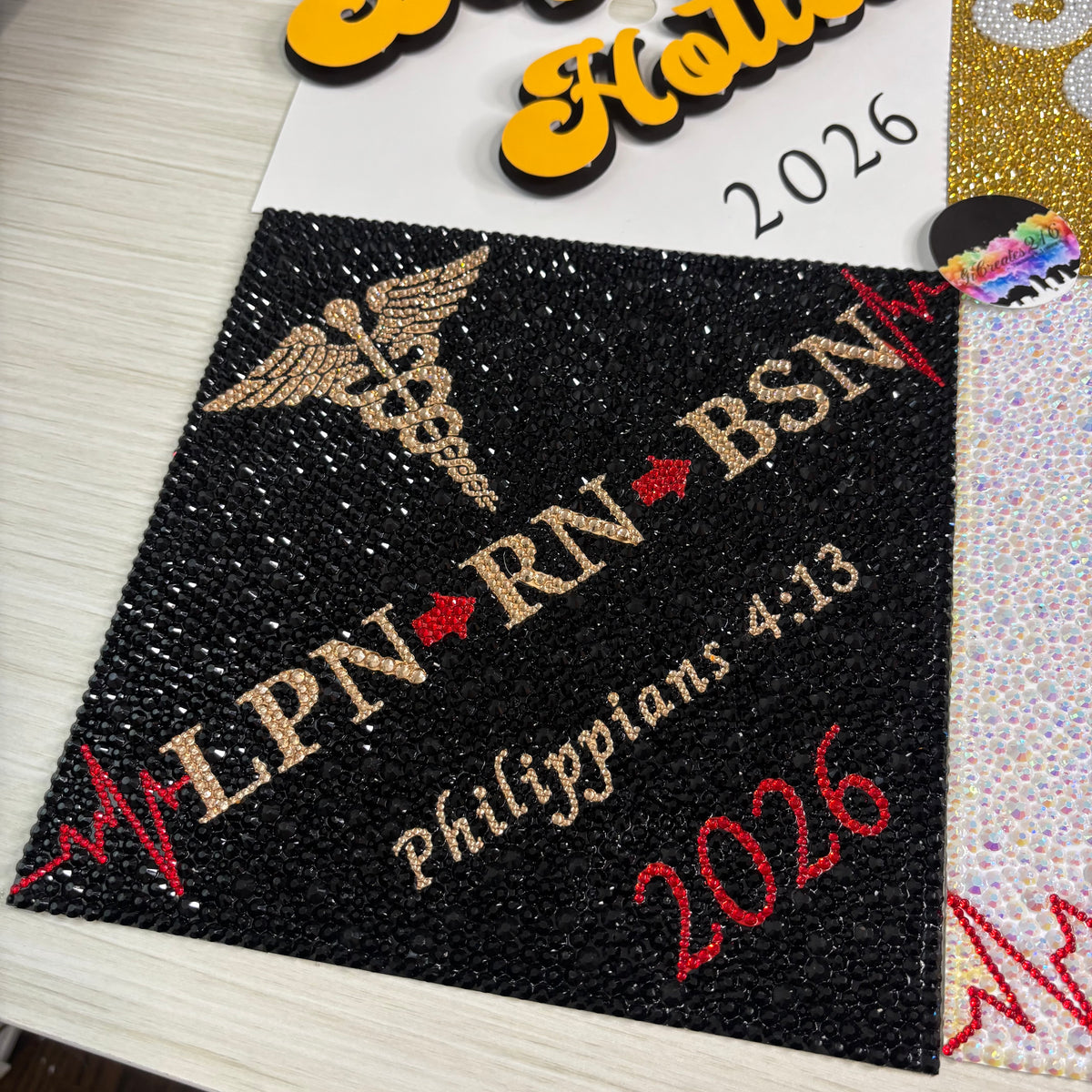 Nursing Full Rhinestone Grad Cap Topper
