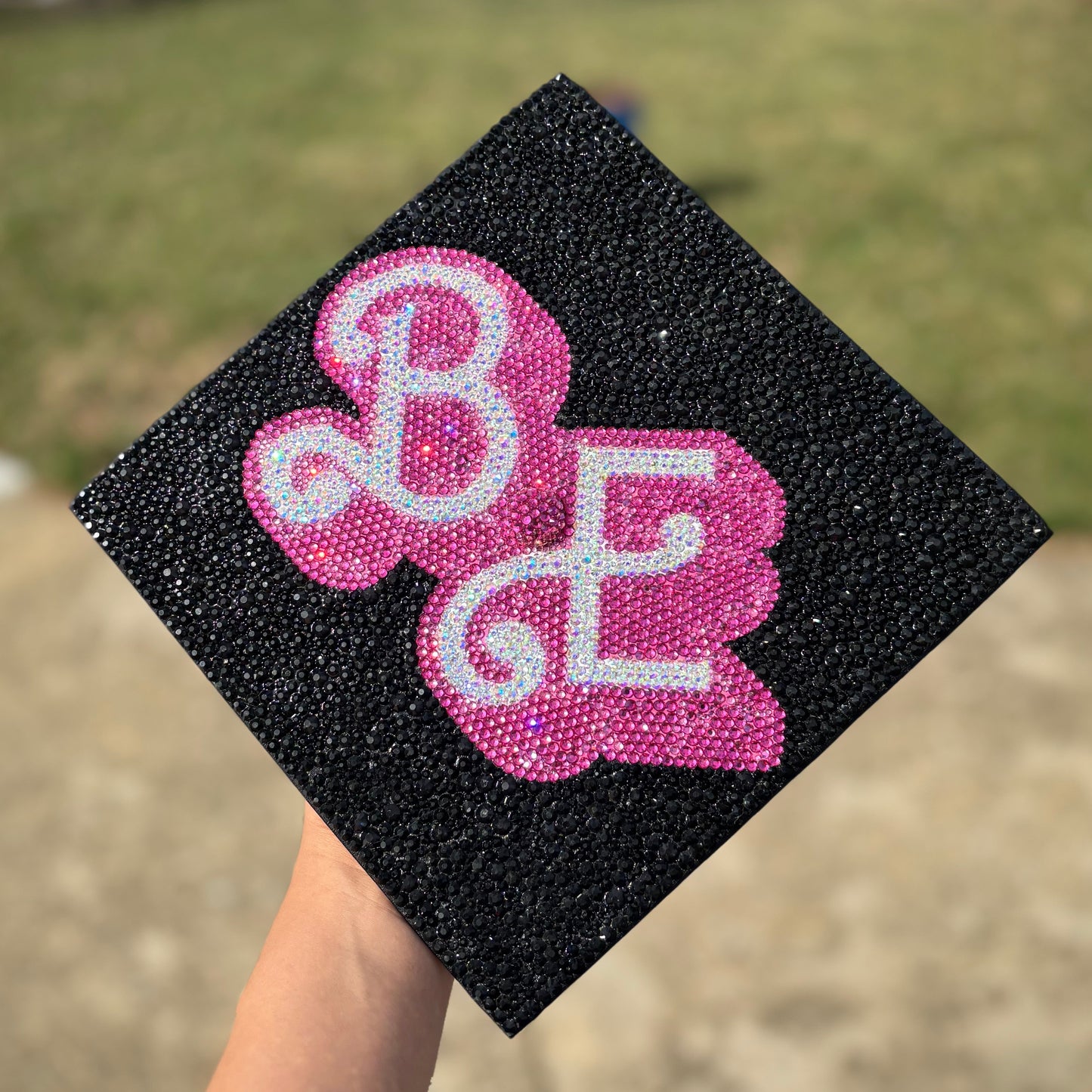 Barbie Initials- Full Rhinestone Grad Cap Topper