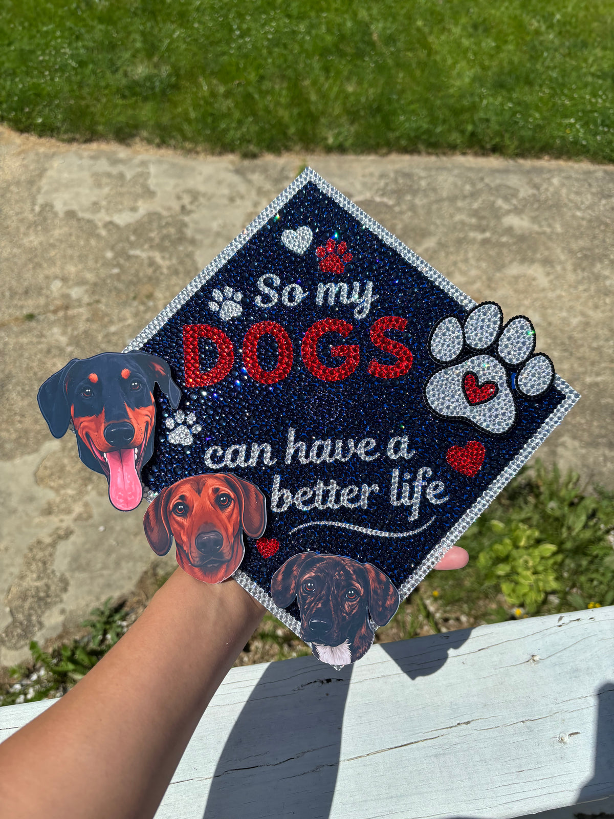 Custom Design Rhinestone Graduation Topper