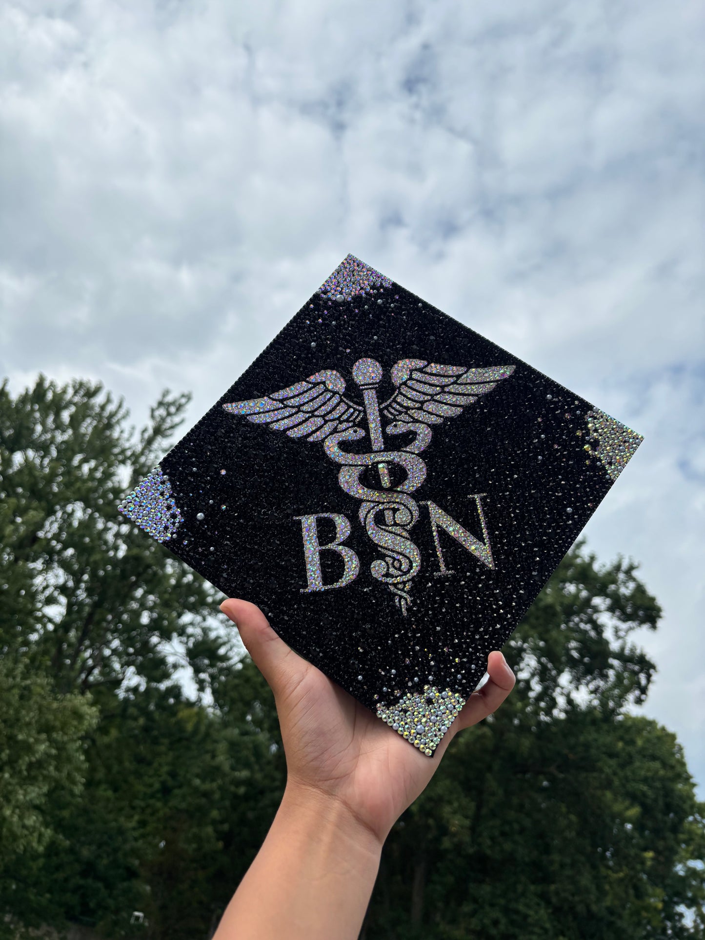 Nursing Full Rhinestone Grad Cap Topper
